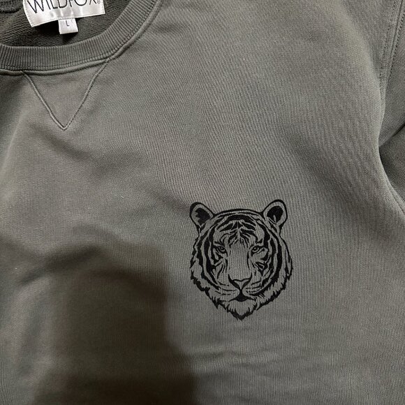 Wildfox Wild Heart Cody Sweatshirt in Washed Black - Picture 7 of 8